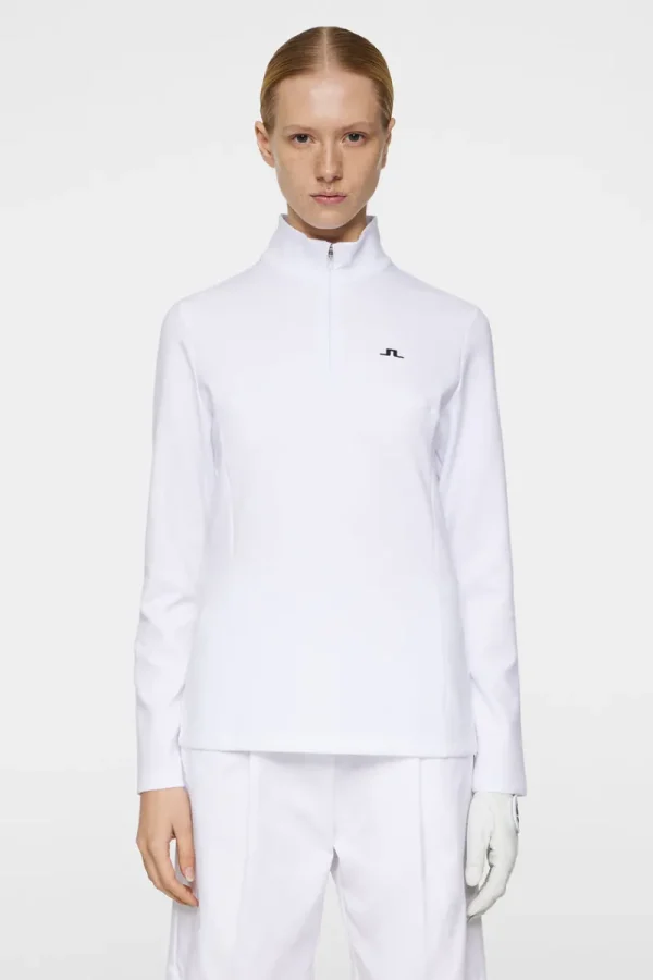 Golf | Bas- Och Mellanlager-J.Lindeberg Lorelei Quarter Zip Mid Layer White