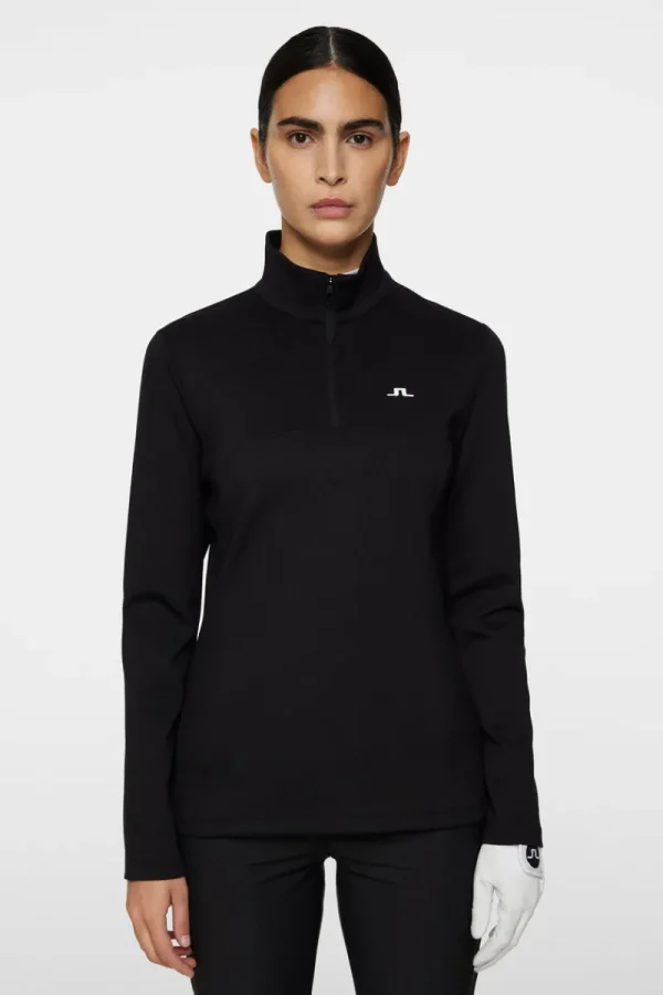 Golf | Bas- Och Mellanlager-J.Lindeberg Lorelei Quarter Zip Mid Layer Black
