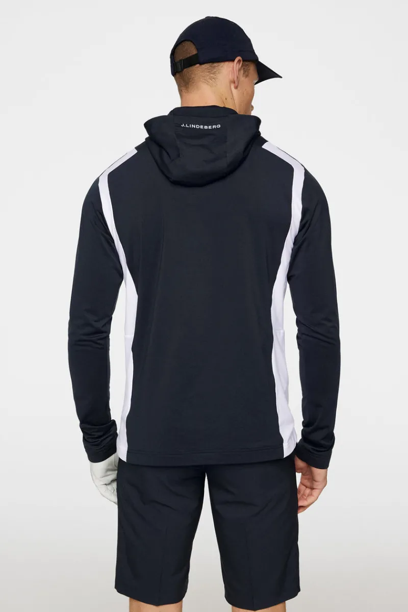 Bas- Och Mellanlager-J.Lindeberg Lukas Quarter Zip Hood JL Navy