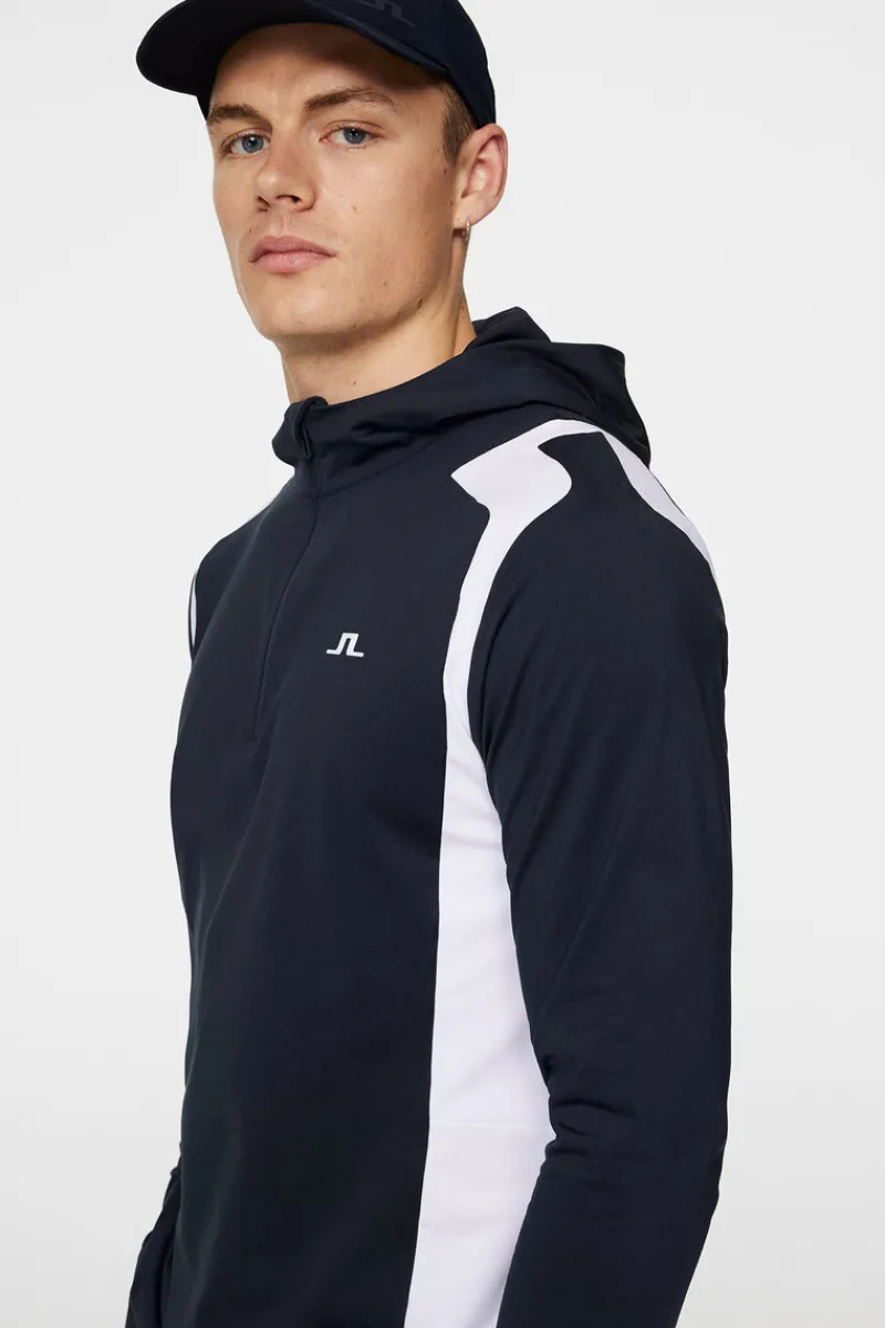 Bas- Och Mellanlager-J.Lindeberg Lukas Quarter Zip Hood JL Navy