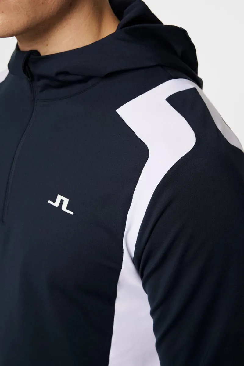 Bas- Och Mellanlager-J.Lindeberg Lukas Quarter Zip Hood JL Navy