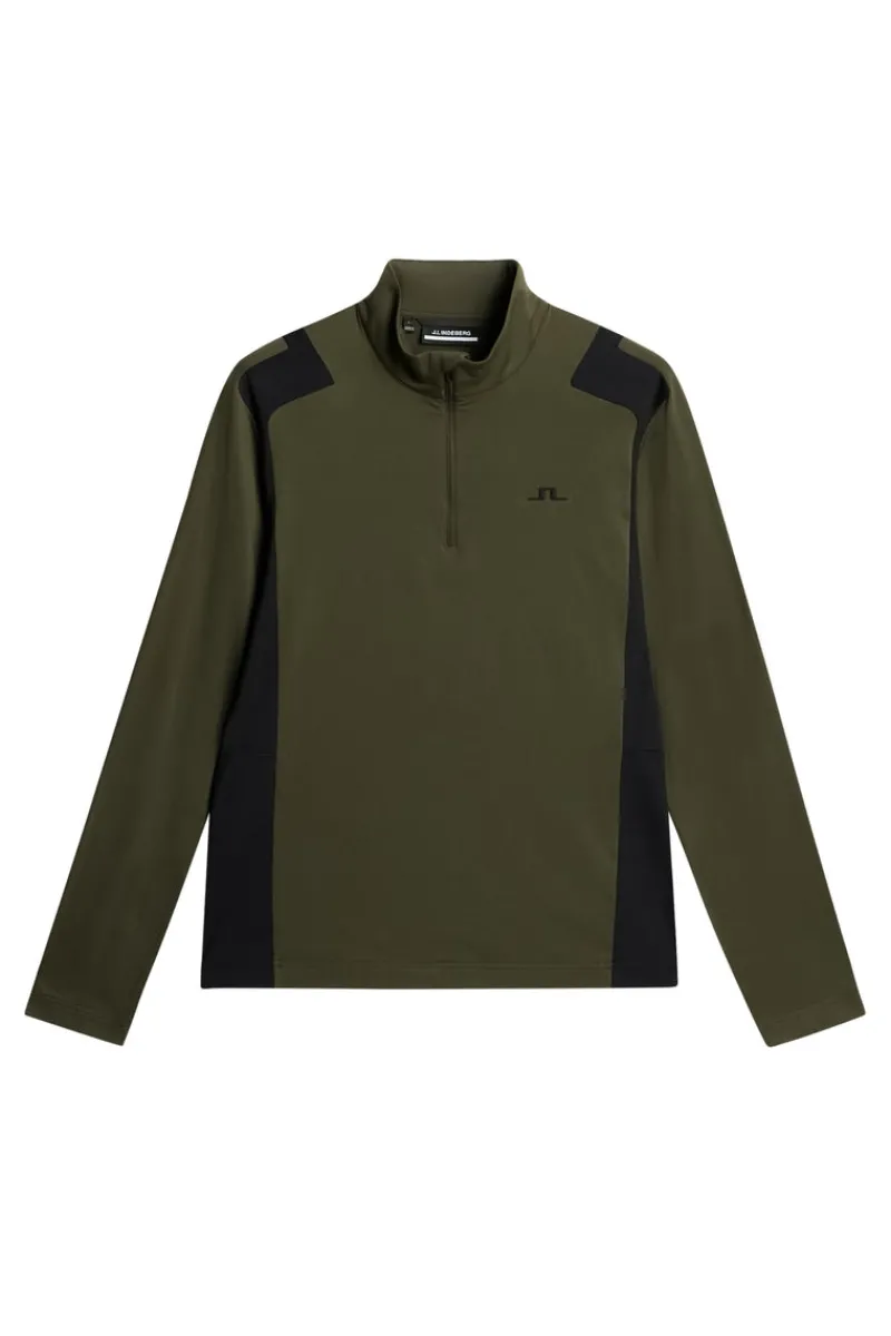 Golf | Ski-J.Lindeberg Lukas Quarter Zip Mid Layer Forest Green