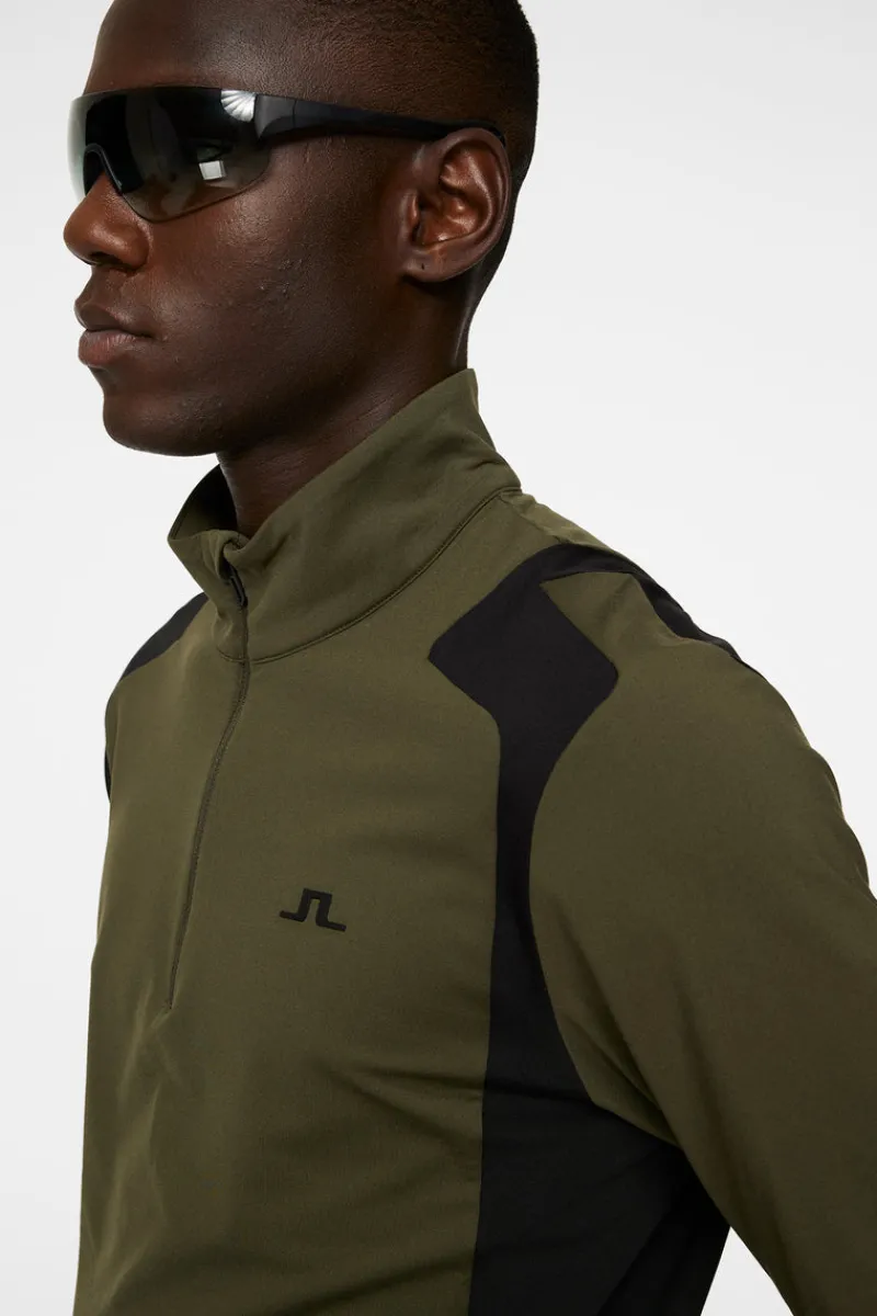 Golf | Ski-J.Lindeberg Lukas Quarter Zip Mid Layer Forest Green