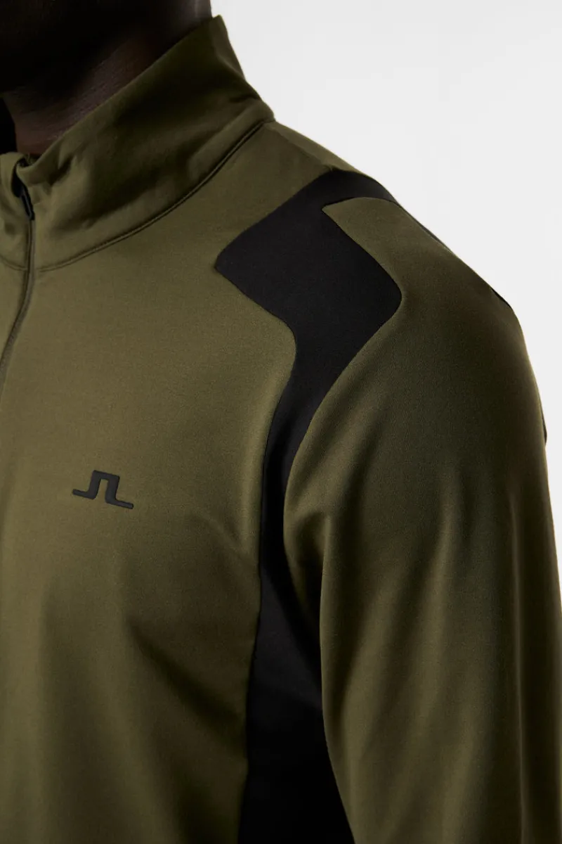 Golf | Ski-J.Lindeberg Lukas Quarter Zip Mid Layer Forest Green