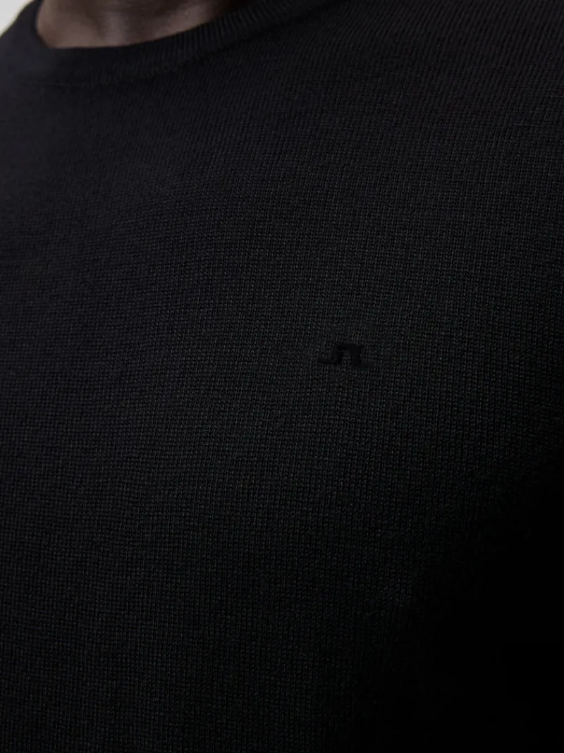 Stickat | Överdelar-J.Lindeberg Lyle Merino Crew Neck Sweater Black