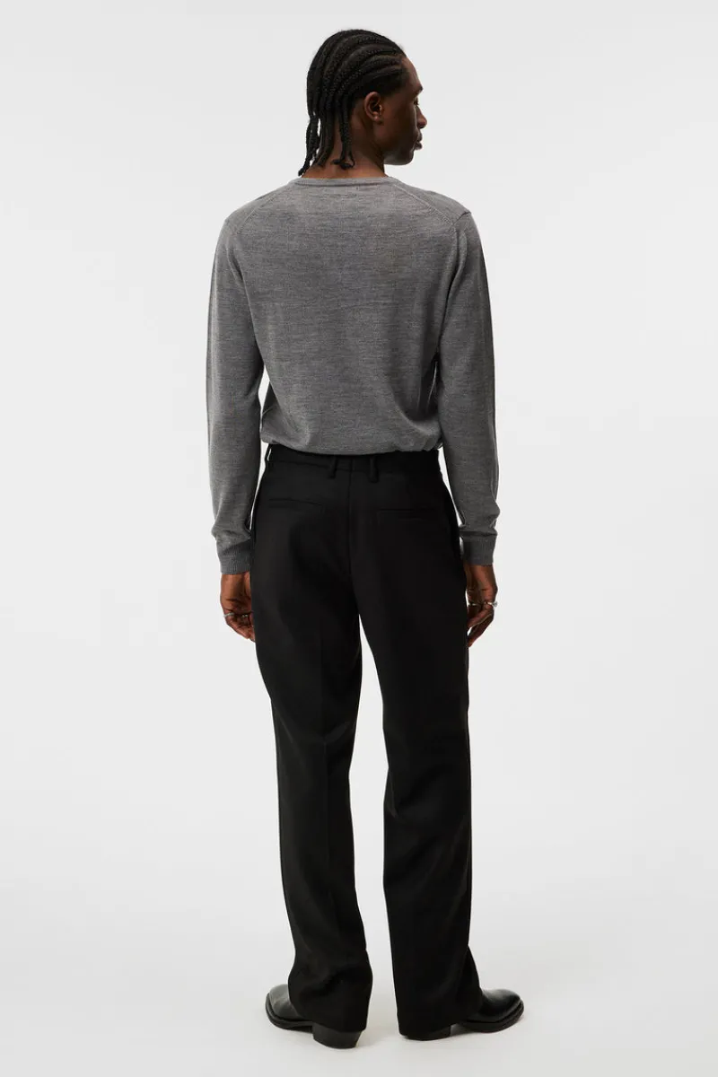 Överdelar | Stickat-J.Lindeberg Lymann Merino V-neck Sweater Grey Melange