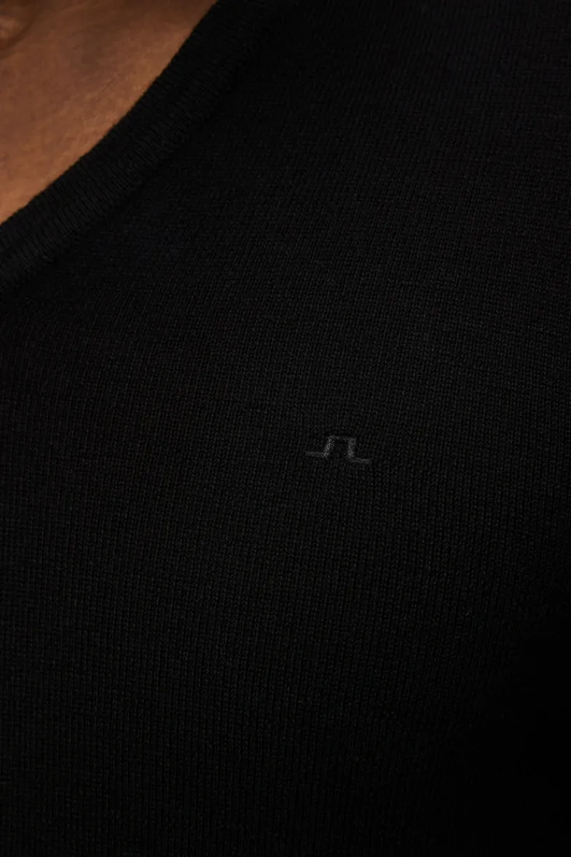 Överdelar | Stickat-J.Lindeberg Lymann Merino V-neck Sweater Black