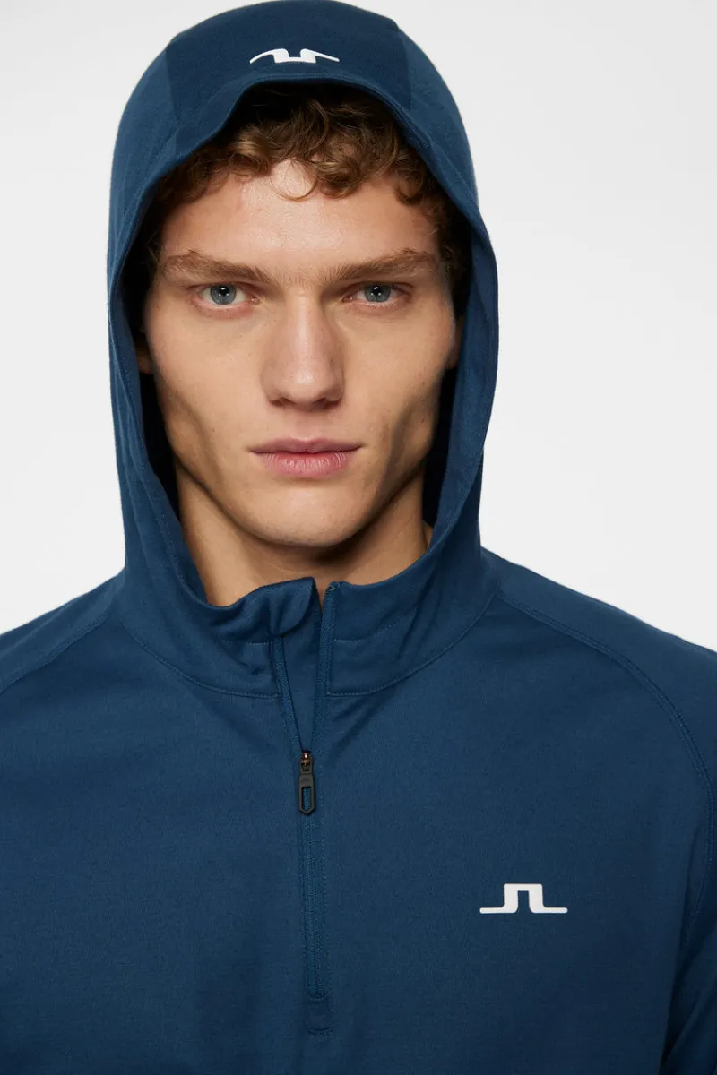 Golf | Bas- Och Mellanlager-J.Lindeberg Mario Quarter Zip Hood Key Largo