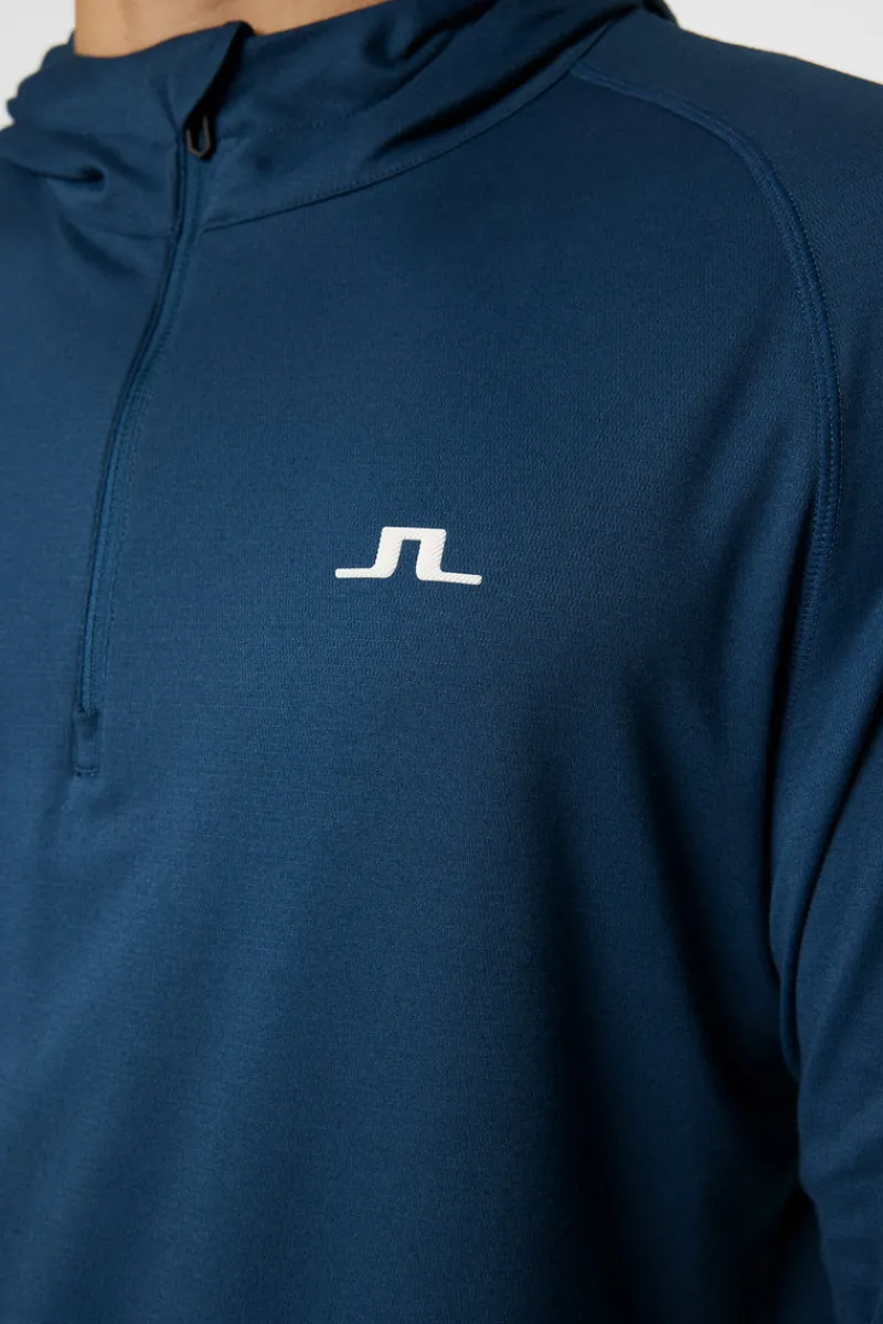 Golf | Bas- Och Mellanlager-J.Lindeberg Mario Quarter Zip Hood Key Largo