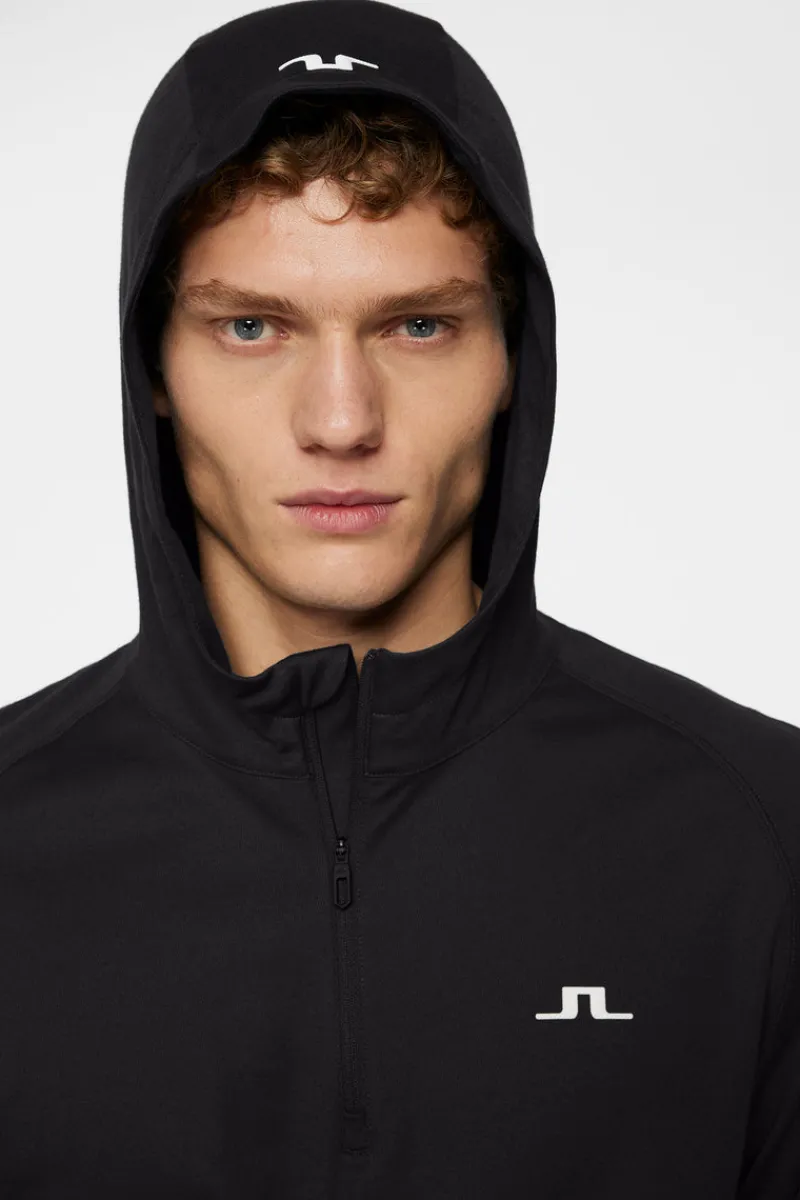 Golf | Bas- Och Mellanlager-J.Lindeberg Mario Quarter Zip Hood Black