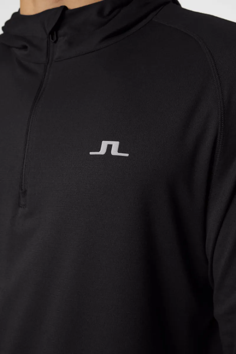 Golf | Bas- Och Mellanlager-J.Lindeberg Mario Quarter Zip Hood Black