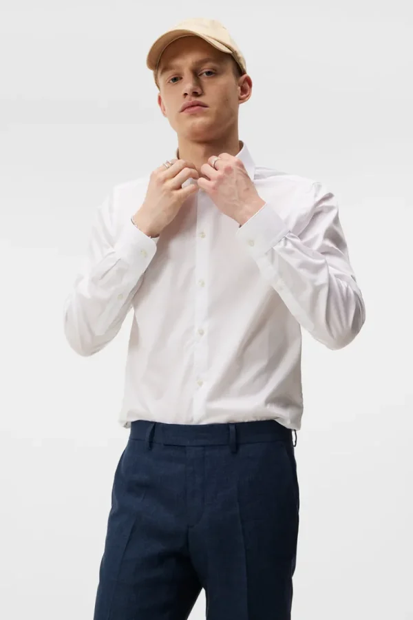 Överdelar | Skjortor-J.Lindeberg Non-iron Twill Superslim Shirt White