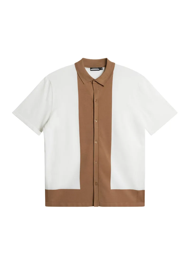 Golf | Stickat-J.Lindeberg Rue Knitted Polo Shirt White