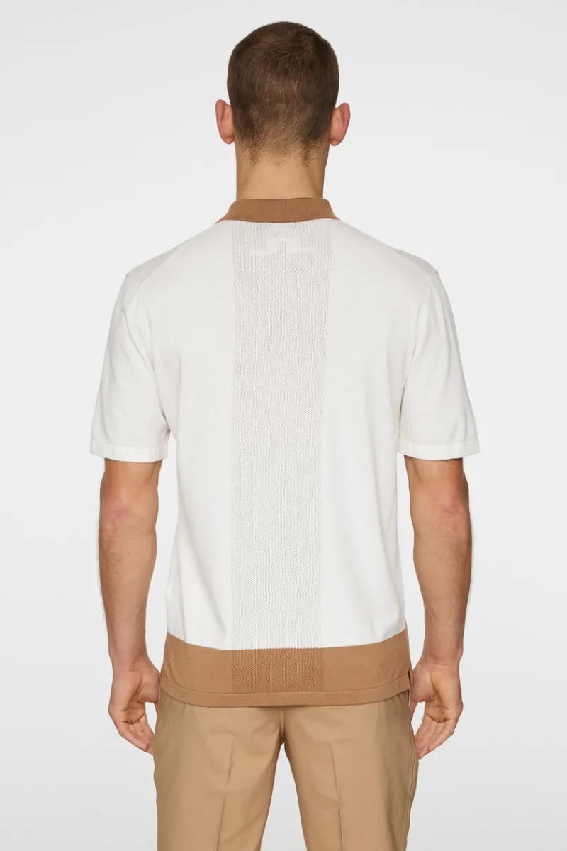 Golf | Stickat-J.Lindeberg Rue Knitted Polo Shirt White