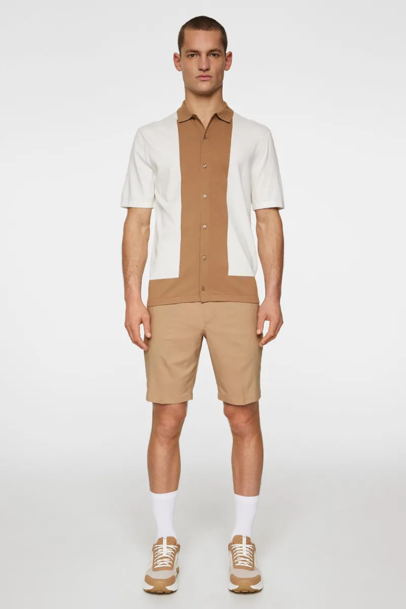 Golf | Stickat-J.Lindeberg Rue Knitted Polo Shirt White