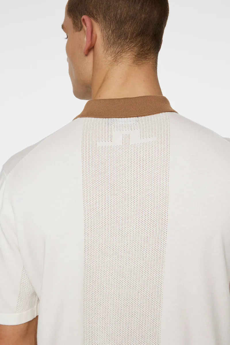Golf | Stickat-J.Lindeberg Rue Knitted Polo Shirt White