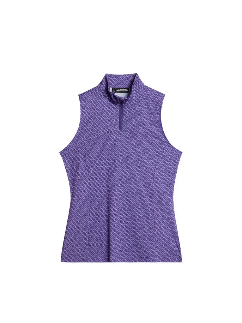 Golf | Linnen-J.Lindeberg Tiana Print Sleeveless Top Tone Bridge Wisteria S