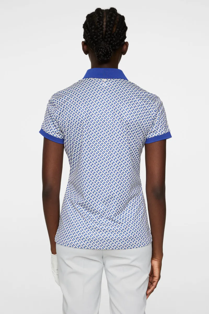 Golf | Överdelar-J.Lindeberg Tour Tech Print Polo Tour Geo Moonbeam S