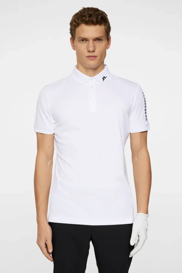 Golf | Pikétröjor-J.Lindeberg Tour Tech Slim Fit Polo White