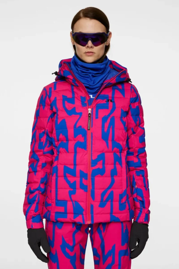 Ski | Jackor-J.Lindeberg W Thermic Down Jacket Printed Glitch Bridge Pink